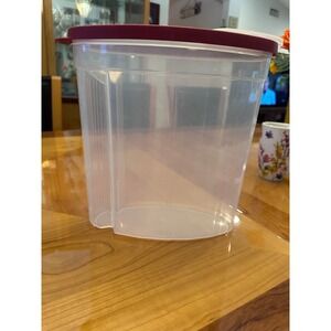 Tupperware Modular Mates Oval Container Cranberry Red Lid Flip Top Spout 1615